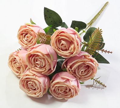 Букет роз "Помпонелла" персик 7 цветков от магазина KALINA являющийся официальным дистрибьютором в России 