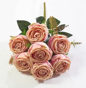 Букет роз "Помпонелла" персик 7 цветков от магазина KALINA являющийся официальным дистрибьютором в России 