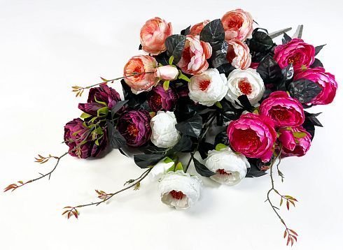 Ветка пиона "Цитрин" 7 цветков 2 бутона от магазина KALINA являющийся официальным дистрибьютором в России 