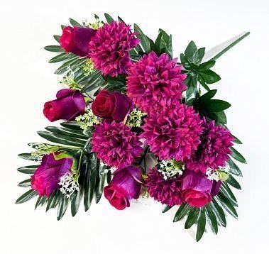 Хризантема с розой "Таврида" 12 цветков от магазина KALINA являющийся официальным дистрибьютором в России 