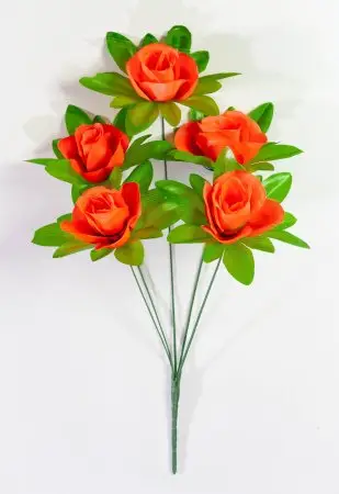 Букет розы "На листе" 5 веток 5 цветков