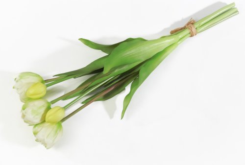 Букет открытых тюльпанов 3+2 белые