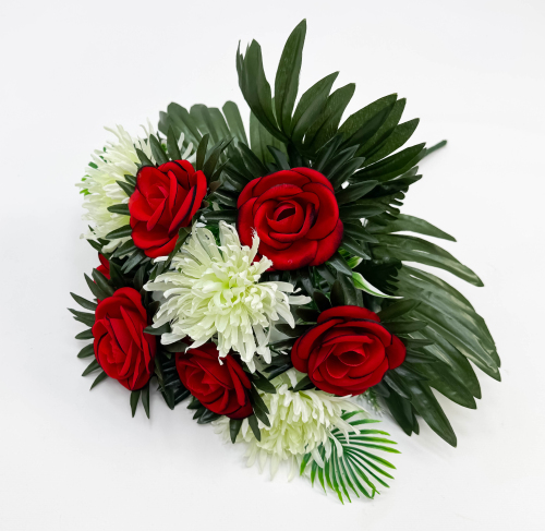 Роза с хризантемой "Ритуал" 10 цветков