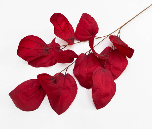 Ветка декоративная с крупным листом бордо