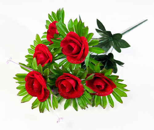 Роза с блестками 6 цветков