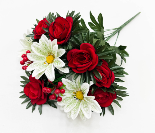 Роза с ромашкой "Преодоление" 12 веток