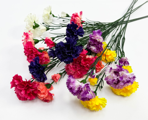 Гвоздика ветка "Степ" 3 цветка 2 бутона разноцветная