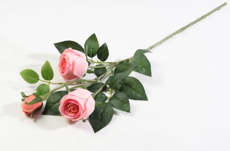 Ветка розы 3 цветка с латексным покрытием коралл