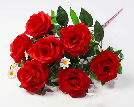 Роза с ромашкой "Анастасия" 7 цветков от магазина KALINA являющийся официальным дистрибьютором в России 