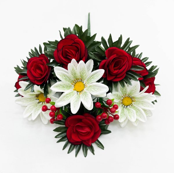 Роза с ромашкой "Преодоление" 12 веток