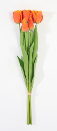 Тюльпан с латексным покрытием оранжевый (12 букетов по 5 шт)