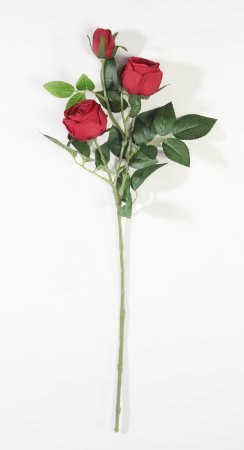 Ветка розы 3 цветка с латексным покрытием красная