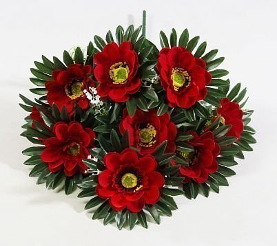Букет георгина из бархата "Алый парус"  9 цветков от магазина KALINA являющийся официальным дистрибьютором в России 
