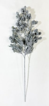 Ветка с шишками серебро