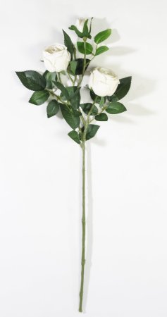 Ветка розы 3 цветка с латексным покрытием белая