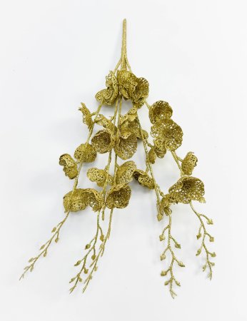 Ветка "Ажурный цветок" золото