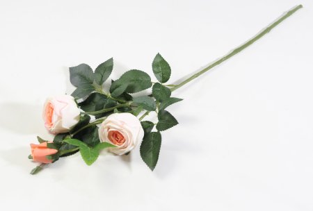 Ветка розы 3 цветка с латексным покрытием персик
