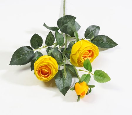 Ветка розы 3 цветка с латексным покрытием грушевая