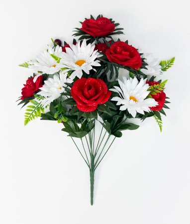 Роза с ромашкой "Комбинация" 13 цветков