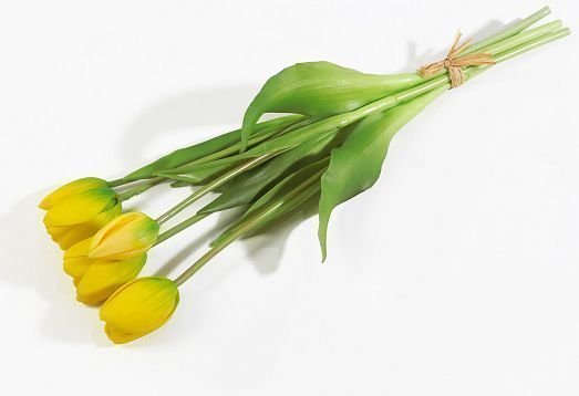 Букет тюльпанов 3+2 желтые  от магазина KALINA являющийся официальным дистрибьютором в России 