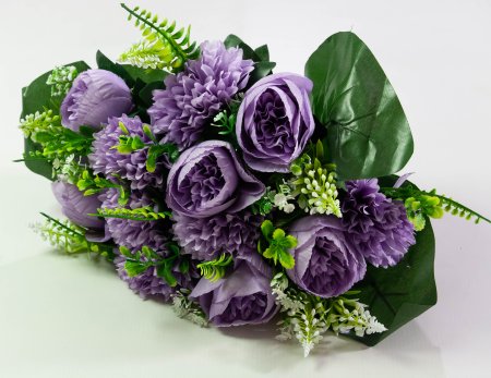 Пион+хризантема «Одоли» 18 веток 12 цветков искусственный