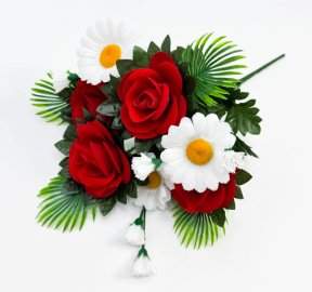 Роза с ромашкой "Баженка" 7 цветков