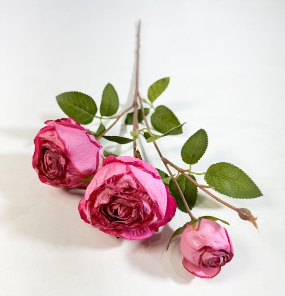 Ветка пионовидной розы "Рояль" розовая