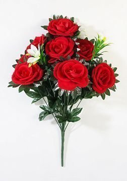 Букет розы с лилией 13 веток от магазина KALINA являющийся официальным дистрибьютором в России 