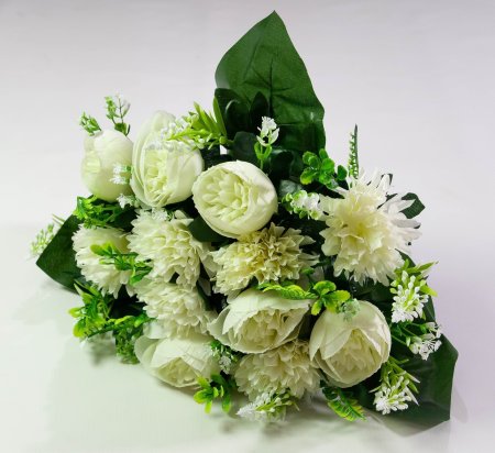 Пион+хризантема «Одоли» 18 веток 12 цветков искусственный