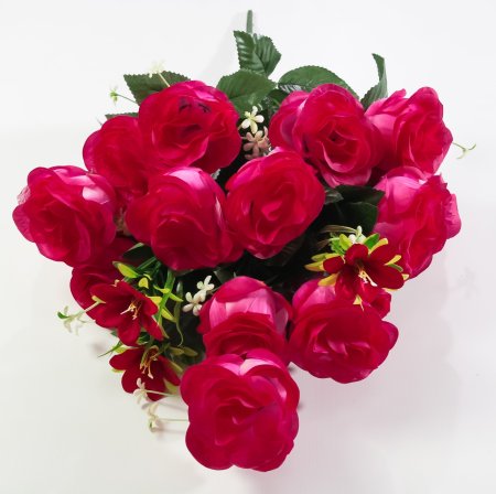 Роза с лилией "Ванда малая" 18 веток