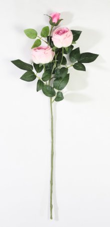 Ветка розы 3 цветка с латексным покрытием нежно- розовый