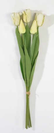 Тюльпан с латексным покрытием белый (12 букетов по 5 шт)