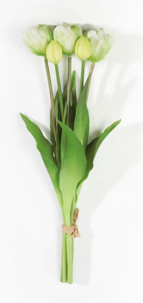 Букет открытых тюльпанов 3+2 белые