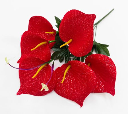 Каллы с блестками 6 цветков