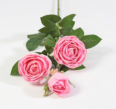Ветка розы 3 цветка с латексным покрытием розовая от магазина KALINA являющийся официальным дистрибьютором в России 