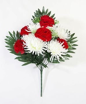 Букет хризантем с гвоздикой 12 цветков от магазина KALINA являющийся официальным дистрибьютором в России 