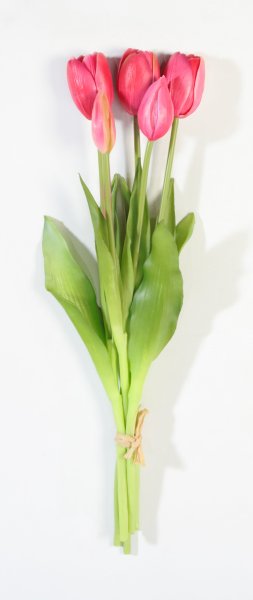 Букет тюльпанов 3+2 малиновый