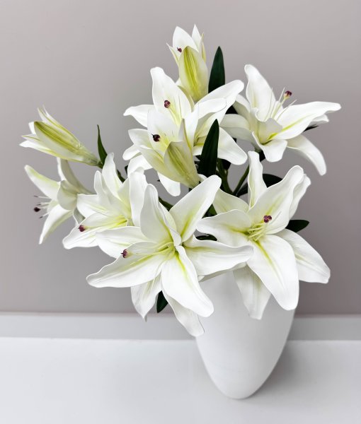 Ветка лилий "Сибирь" белая