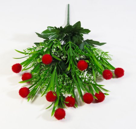 Букет красных декоративных шариков 12 веток