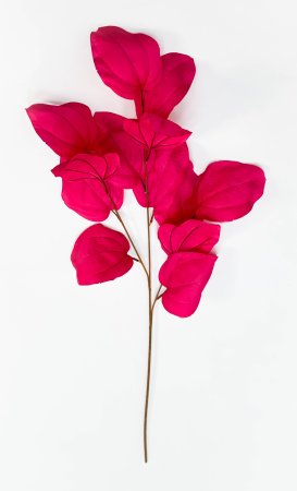 Ветка декоративная с крупным листом малиновая