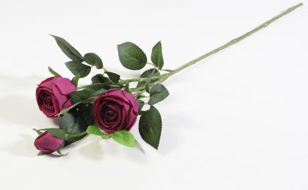 Ветка розы 3 цветка с латексным покрытием бордо
