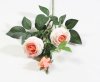 Ветка розы 3 цветка с латексным покрытием персик