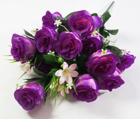 Роза с лилией "Ванда малая" 18 веток