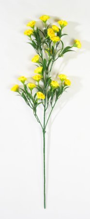 Ветка гвоздики 20 цветков желтая