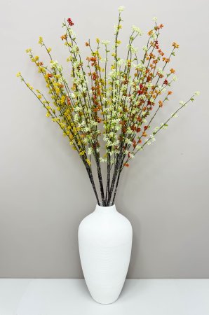 Ветка декоративная "Мелкоцвет" оранжевая