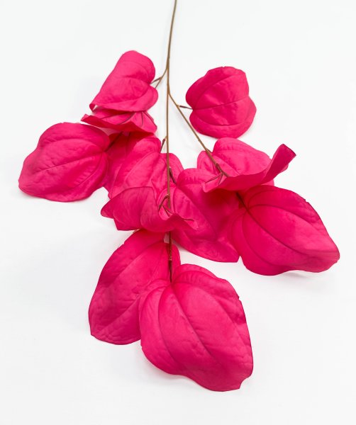 Ветка декоративная с крупным листом малиновая