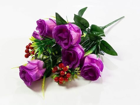 Роза закрытый бутон с ягодкой 9 веток 6 цветков от магазина KALINA являющийся официальным дистрибьютором в России 