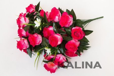 Букет розы с лилией "Ванда" 30 веток 30 цветков