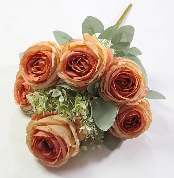 Букет роз "Парадайз" светло-оранжевый 9 веток от магазина KALINA являющийся официальным дистрибьютором в России 