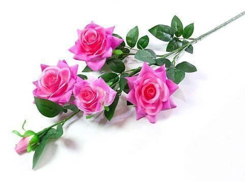 Ветка розы "Бургунди" 4 цветка от магазина KALINA являющийся официальным дистрибьютором в России 